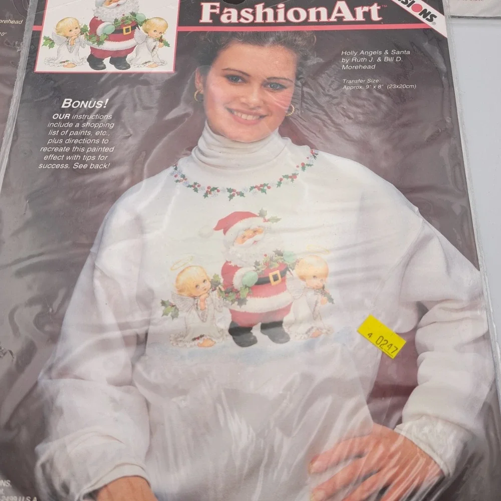 Dimensions Fashion Art Iron Ons Lot Of 7 Angels Christmas Granny Core